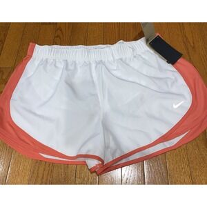 Nike Dri-Fit Running shorts coral pink white Womens HM6096-101 Lined Size XL‎